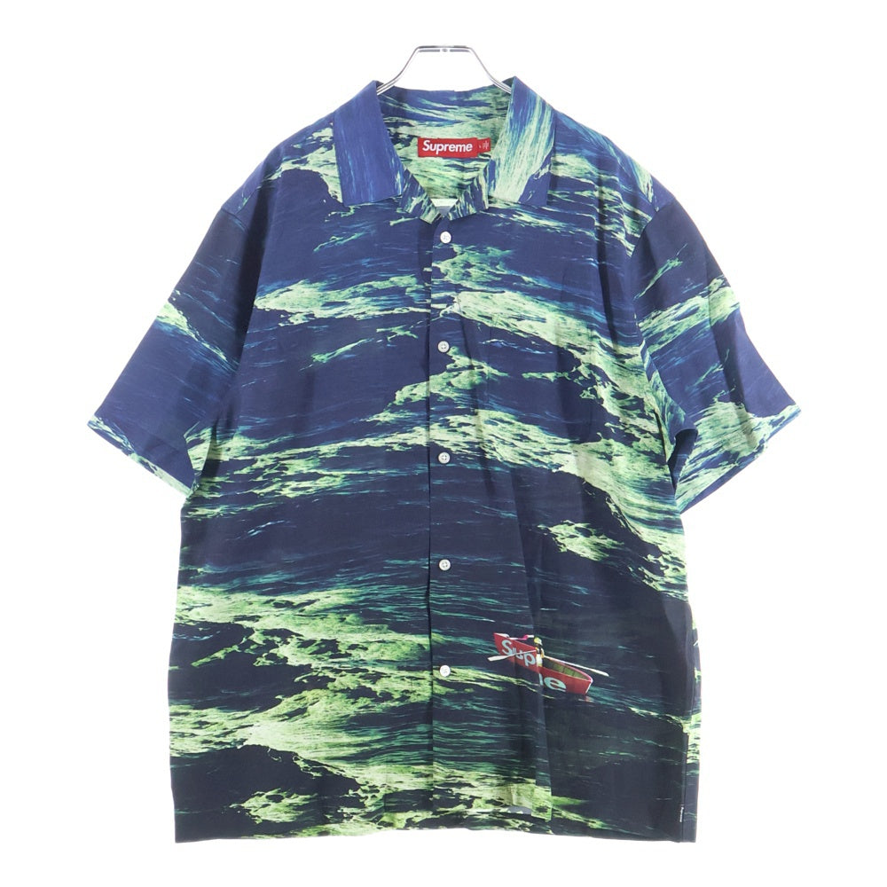 SUPREME(シュプリーム) 25SS Boat S/S Shirt ボート 総柄 半袖レーヨンオープンカラーシャツ ブルー/グリーン