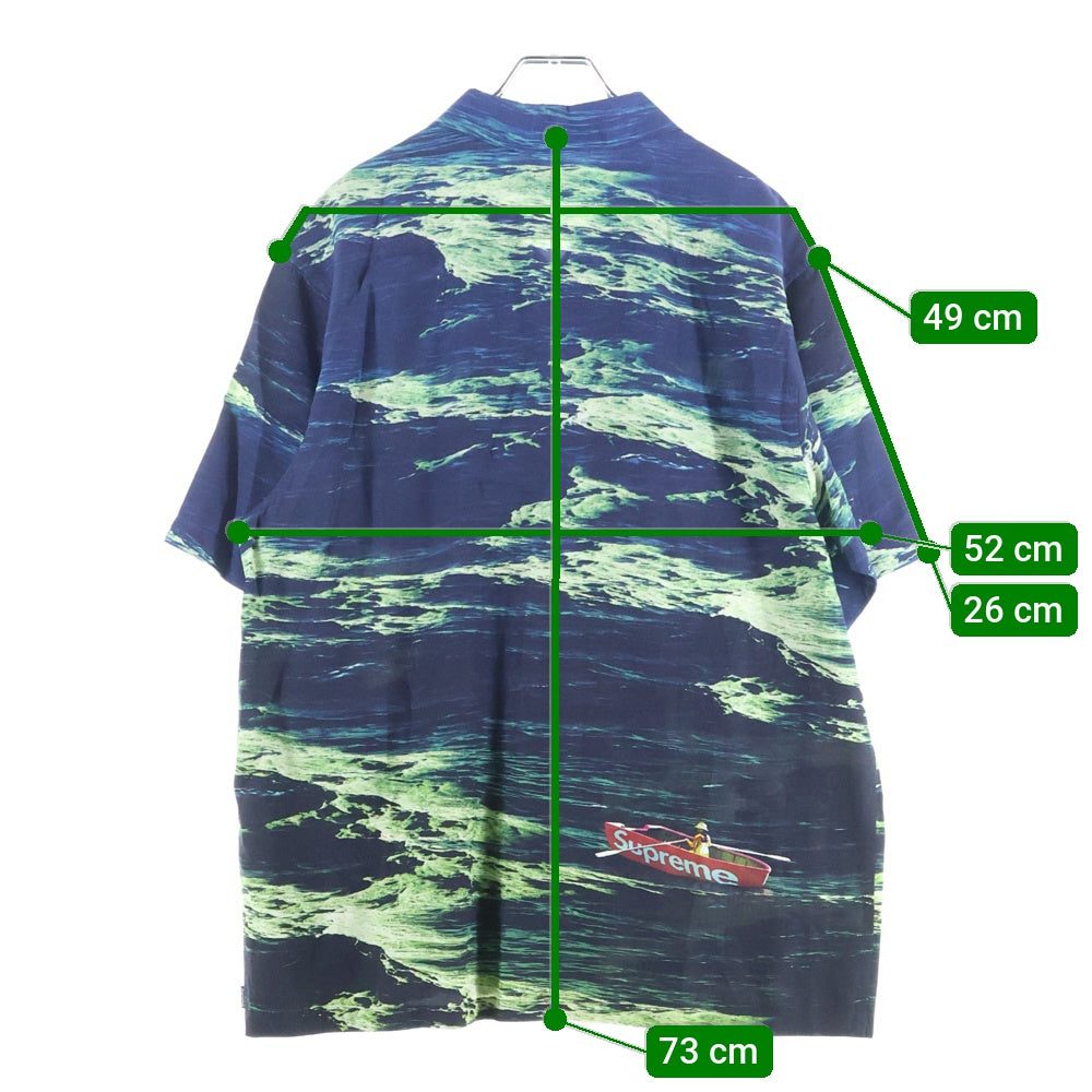 SUPREME(シュプリーム) 25SS Boat S/S Shirt ボート 総柄 半袖レーヨンオープンカラーシャツ ブルー/グリーン