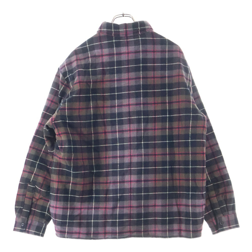 SUPREME(シュプリーム) 24AW Quilted Plaid Shirt 裏地キルティング 長袖プレイドシャツ パープル