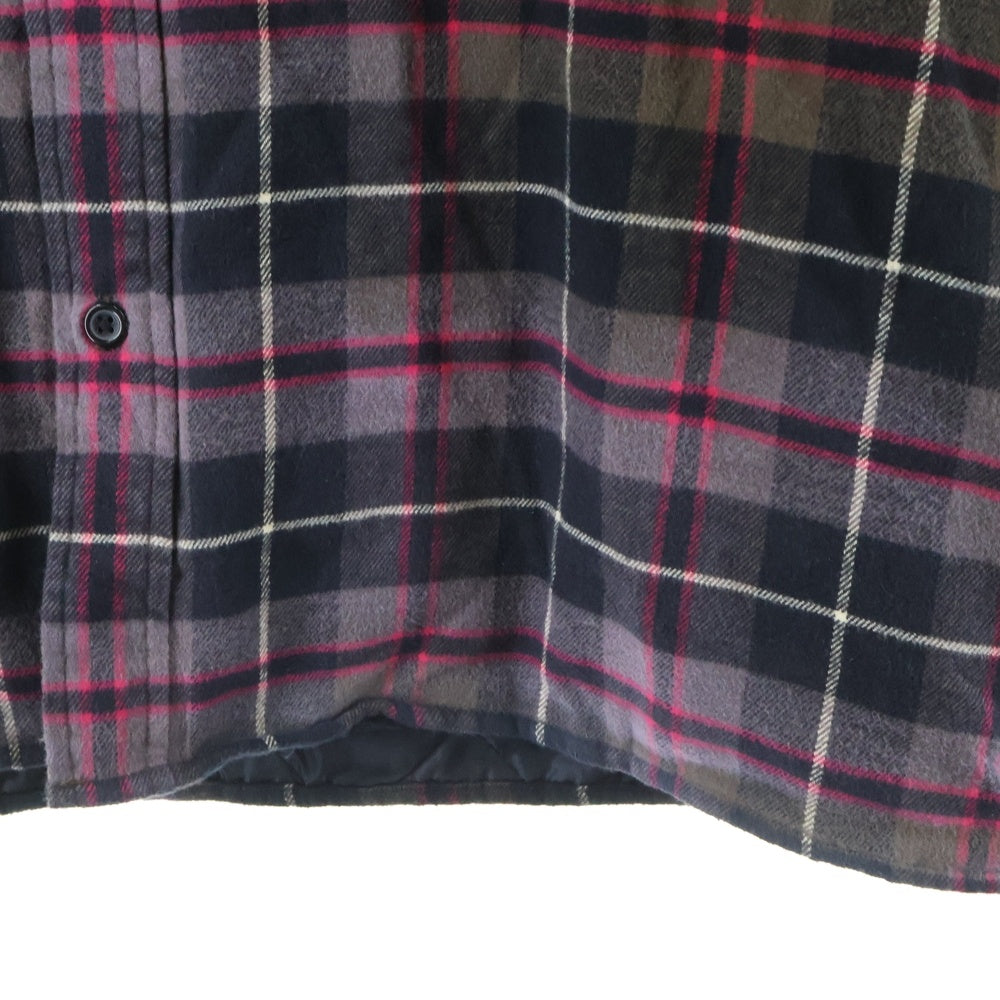 SUPREME(シュプリーム) 24AW Quilted Plaid Shirt 裏地キルティング 長袖プレイドシャツ パープル