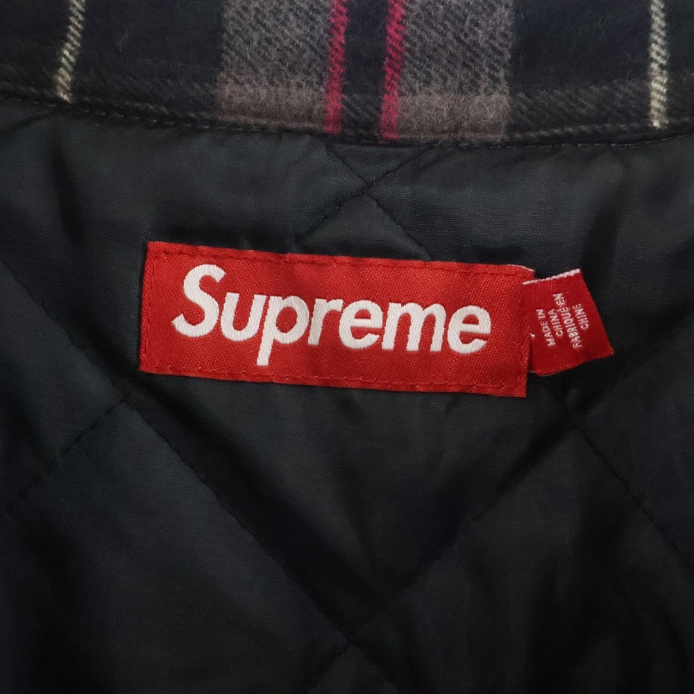 SUPREME(シュプリーム) 24AW Quilted Plaid Shirt 裏地キルティング 長袖プレイドシャツ パープル