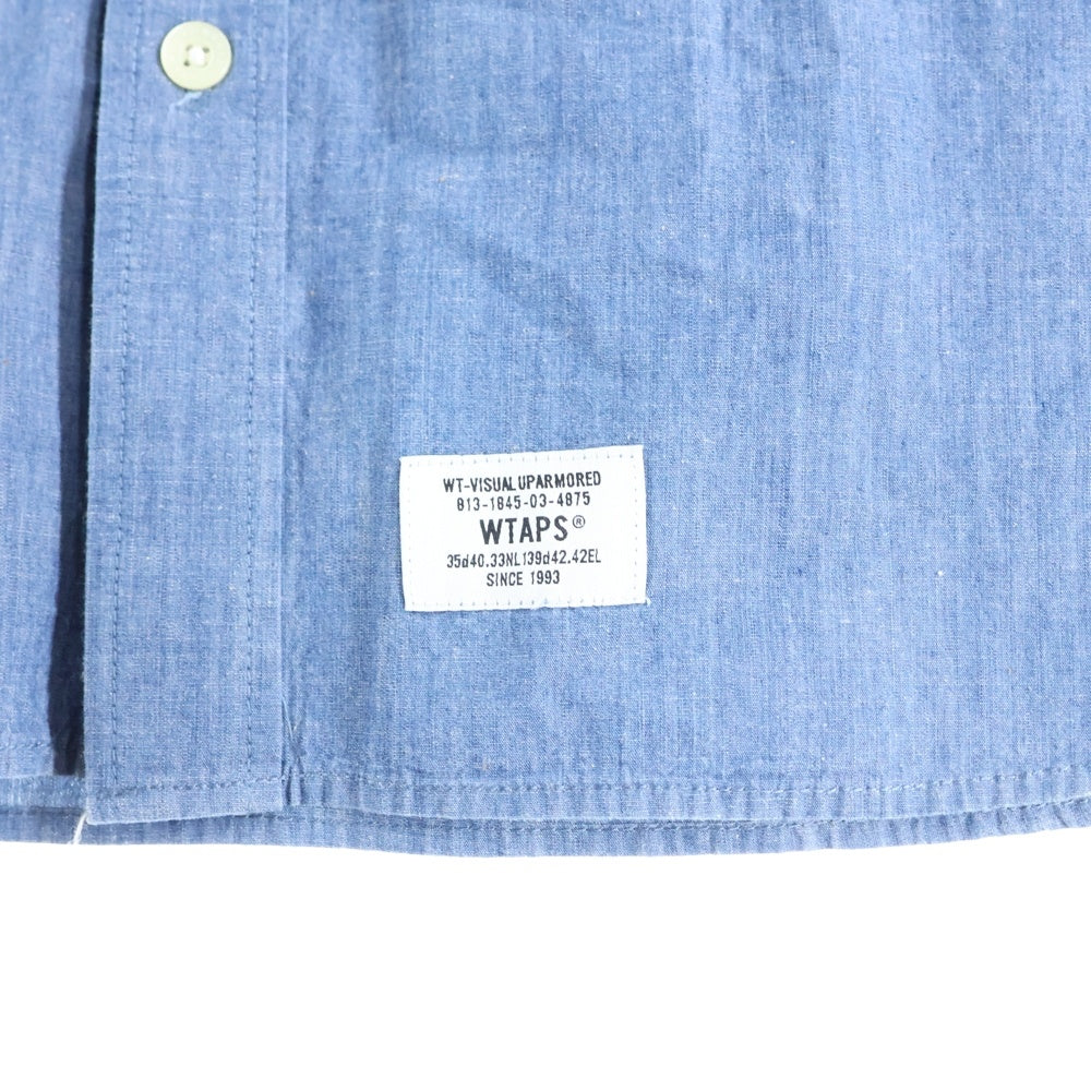 WTAPS(ダブルタップス) 18SS CELL LS SHIRT セル ロングスリーブ コットンシャツ ブルー 181BRDT-SHM02