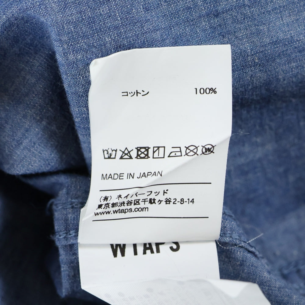 WTAPS(ダブルタップス) 18SS CELL LS SHIRT セル ロングスリーブ コットンシャツ ブルー 181BRDT-SHM02
