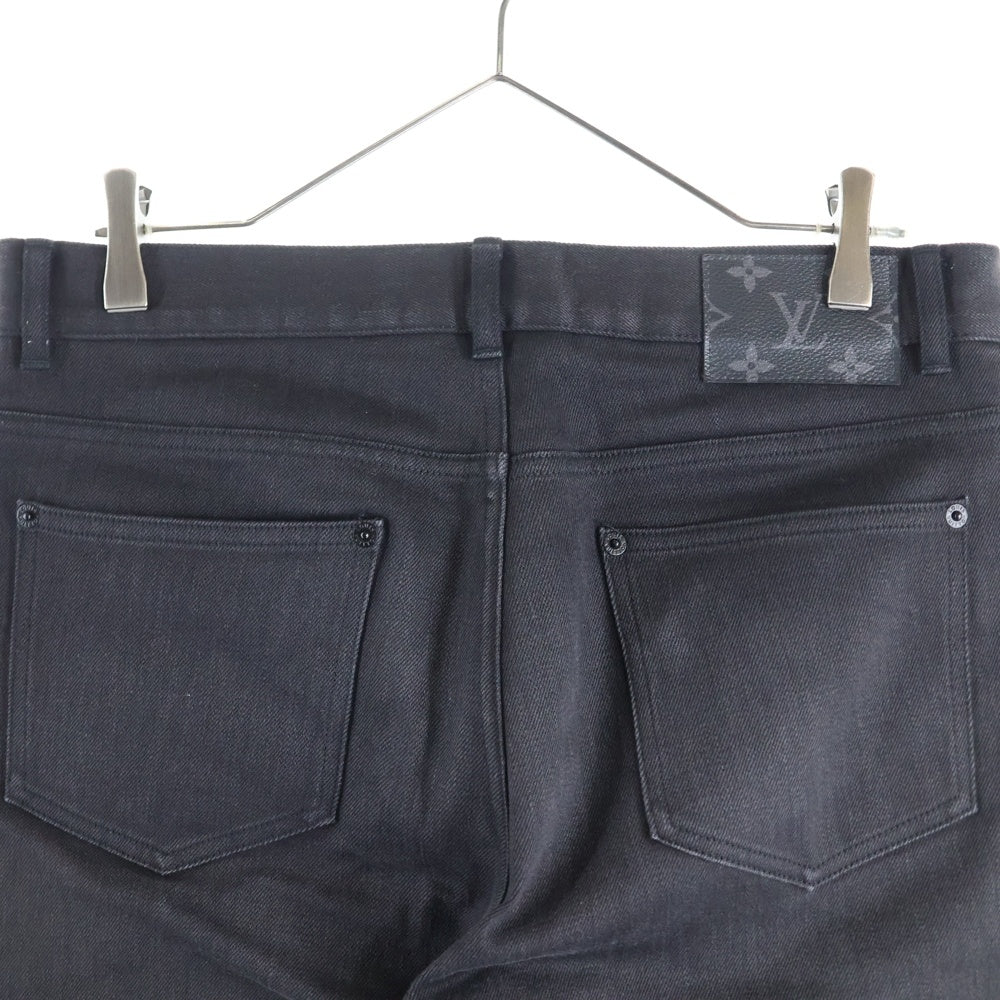 LOUIS VUITTON(ルイヴィトン) モノグラムパッチ ストレートデニムパンツ ジーンズ ブラック