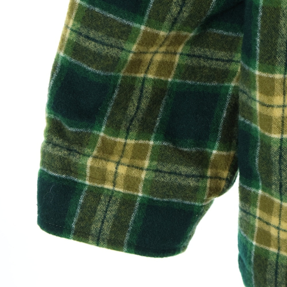 CELINE(セリーヌ) 22AW OVERSHIRT IN CHECKED WOOL オーバーシャツ イン チェックド ウール ボタンジャケット グリーン/イエロー 2W705499R
