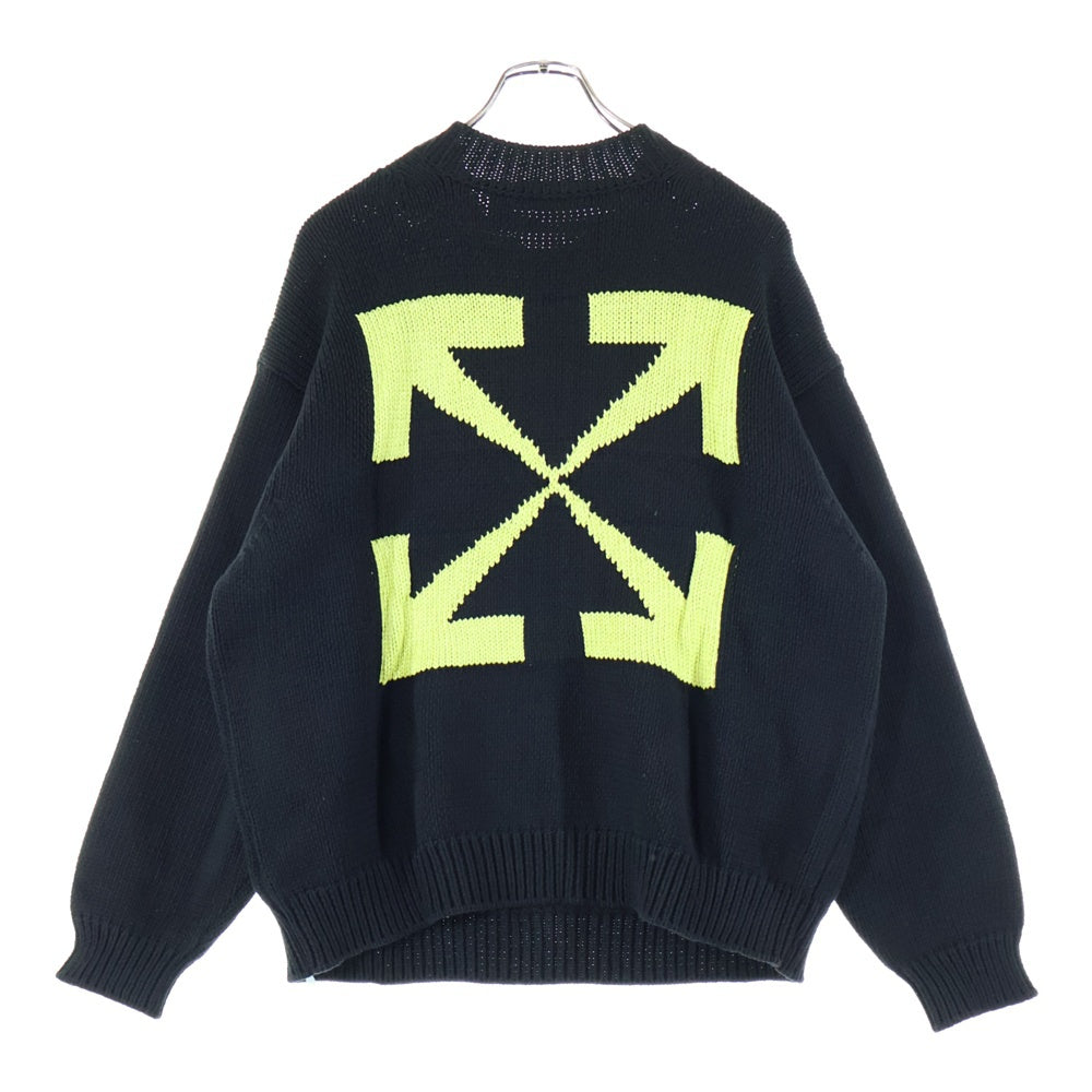 OFF-WHITE(オフホワイト) 20AW HARRY THE BUNNY WITH CROSS ARROW KNIT SWEATER ハリー ザ バニー ウィズ クロス アロー クルーネックニットセーター ブラック OMHE032R20F94008