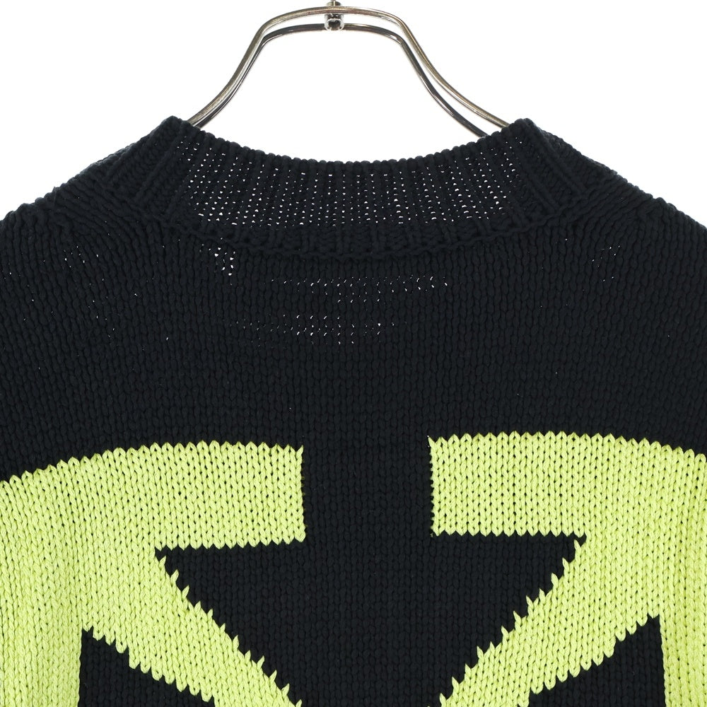 OFF-WHITE(オフホワイト) 20AW HARRY THE BUNNY WITH CROSS ARROW KNIT SWEATER ハリー ザ バニー ウィズ クロス アロー クルーネックニットセーター ブラック OMHE032R20F94008