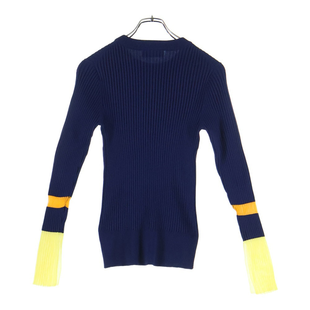 NO BRAND(ノーブランド) HeRIN.CYE ヘリンドットサイ Sheer knit compilation tops シアーニットコンピレーショントップス 長袖カットソー ネイビー レディース 530HAM70-0411