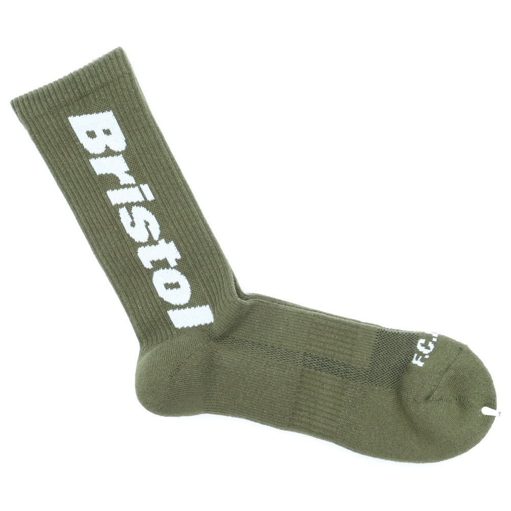 F.C.R.B./F.C.Real Bristol/FCRB(エフシーアールビー/エフシーレアルブリストル) 24SS LOGO REGULAR SOCKS ロゴプリント レギュラーソックス カーキ FCRB-240096