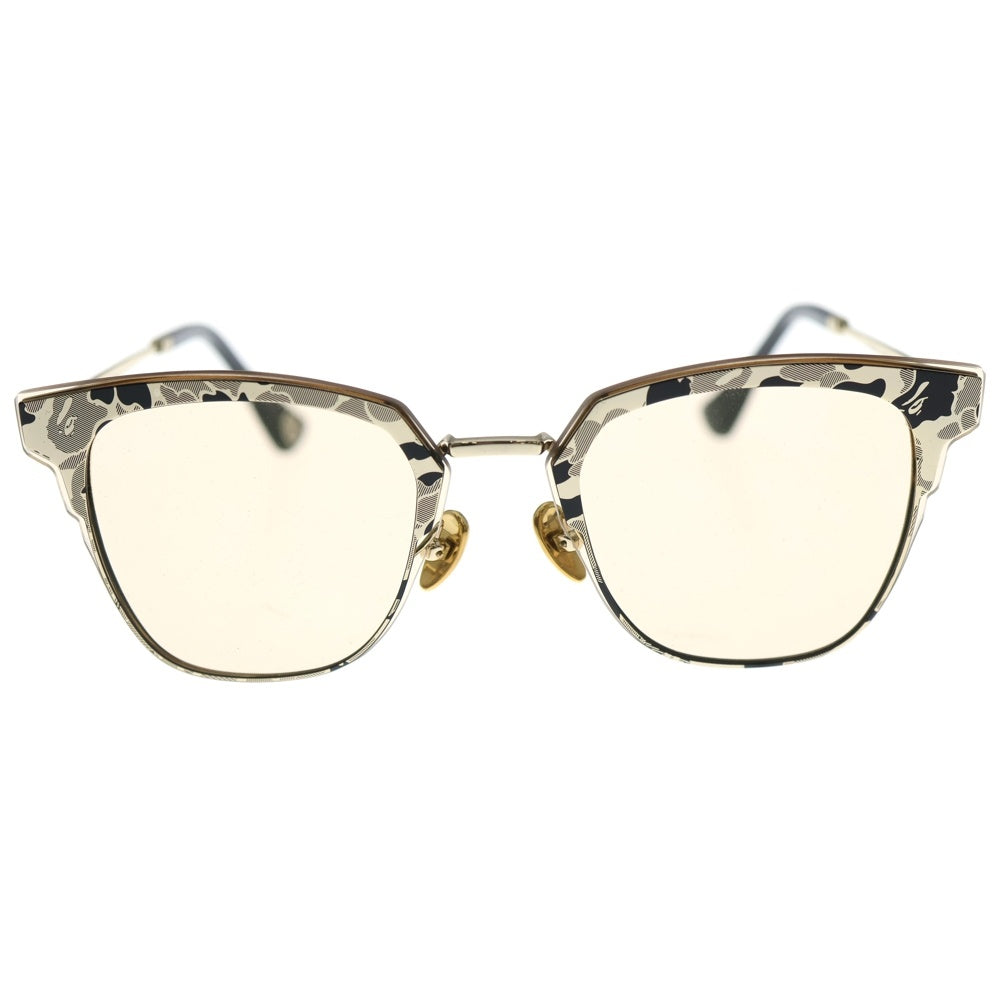 A BATHING APE(アベイシングエイプ) ウェリントン型 メタルフレーム サングラス 眼鏡 アイウェア ゴールド/ブラック BA13019