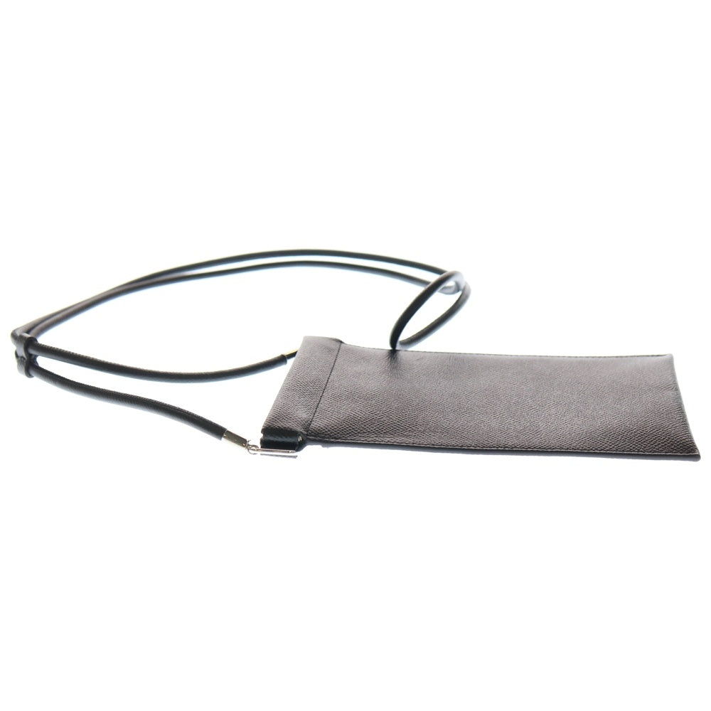 Maison Margiela 11(メゾンマルジェラ11) 4ステッチ グレイニーレザー スマートフォンフォルダー ショルダーポーチ ブラック SA1VZ0002 レディース