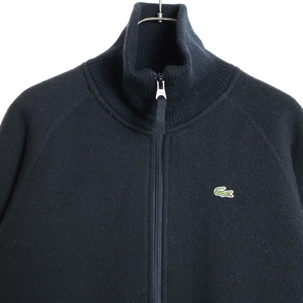 LACOSTE(ラコステ) ロゴ ワッペン ハーフジップ ニット セーター ブラック