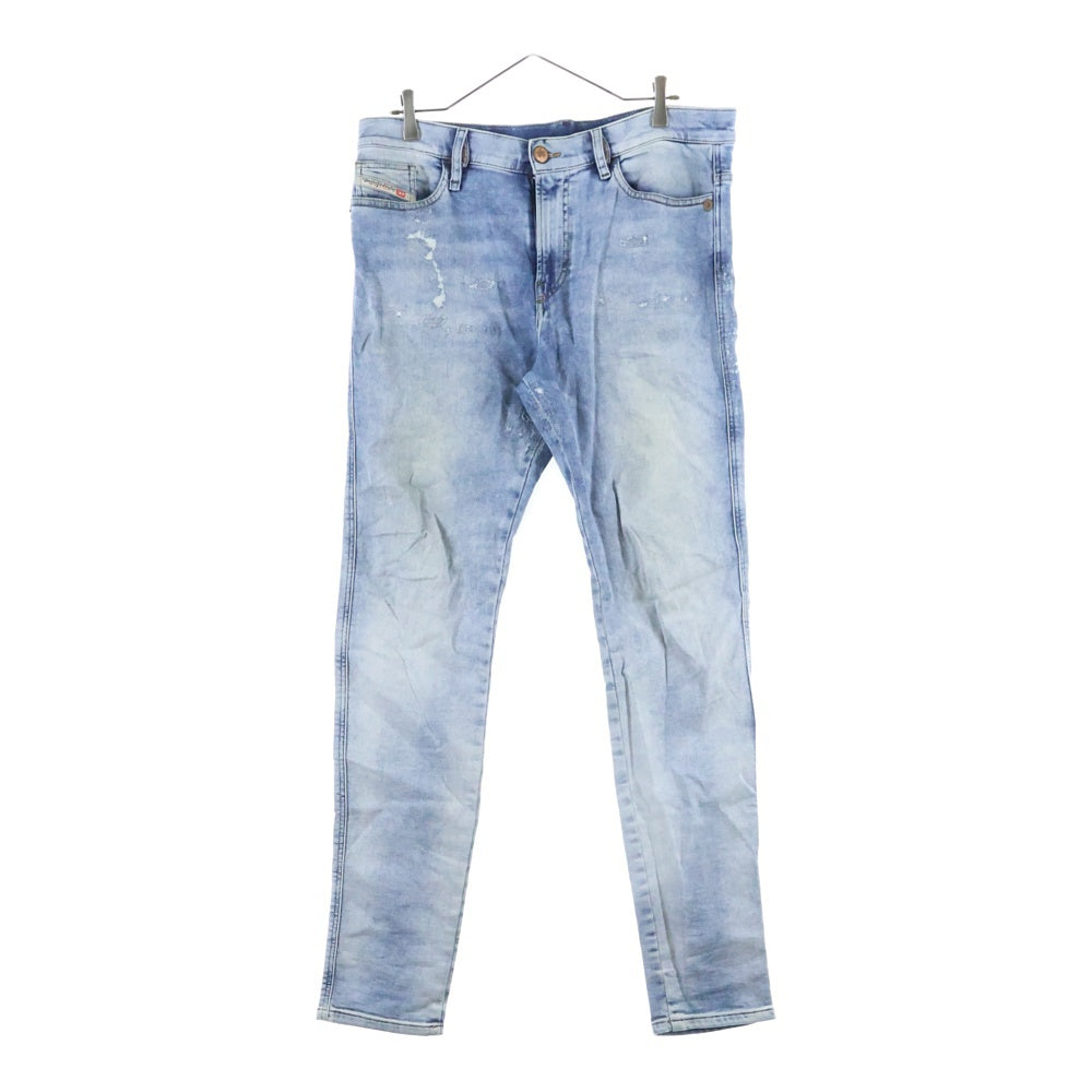 DIESEL(ディーゼル) D-REEFT-Y-T ダメージ加工 スリムフィット ストレッチ スキニーデニムパンツ インディゴ A01458