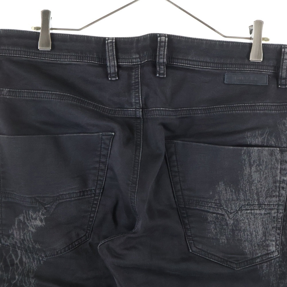 DIESEL(ディーゼル) KROOLEY CB-NE ヴィンテージ加工 ドローコード ストレッチ デニムパンツ ブラック 069DT