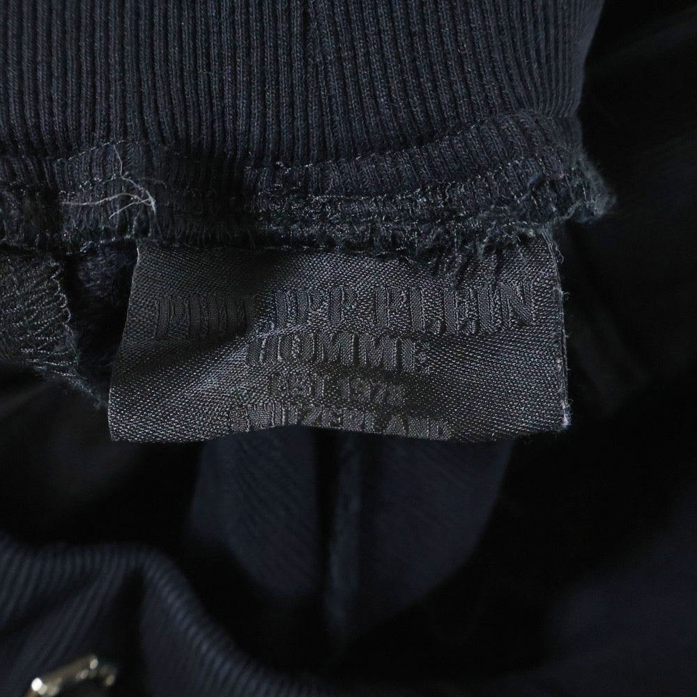 NO BRAND(ノーブランド) Philipp Plein フィリップ プレイン ライトストーン ロゴライン ドローコード スウェットパンツ ブラック MTK1793