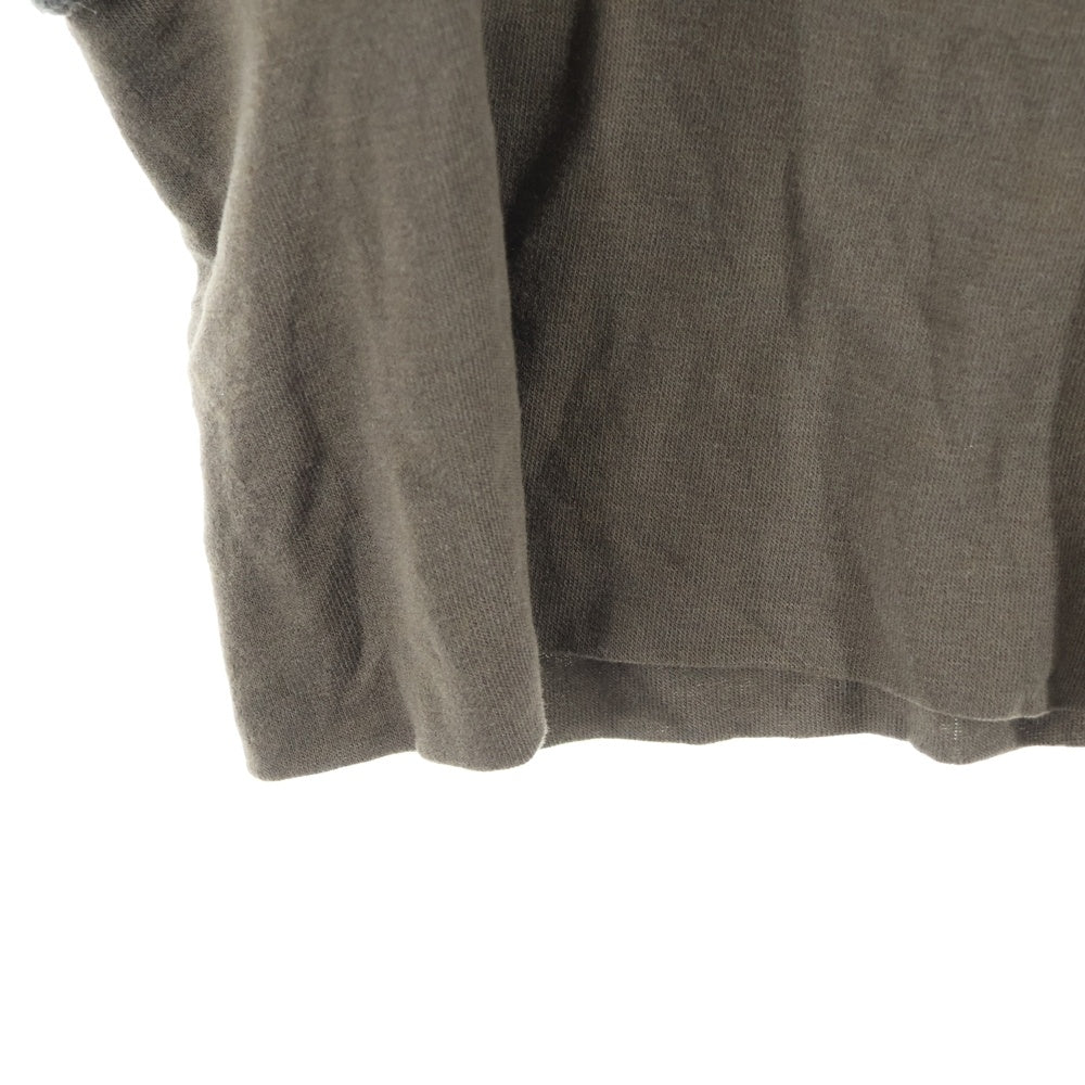 SHARE SPIRIT(シェアスピリット) スタッズ レザーネック ウール長袖ニット セーター グレー KA1410