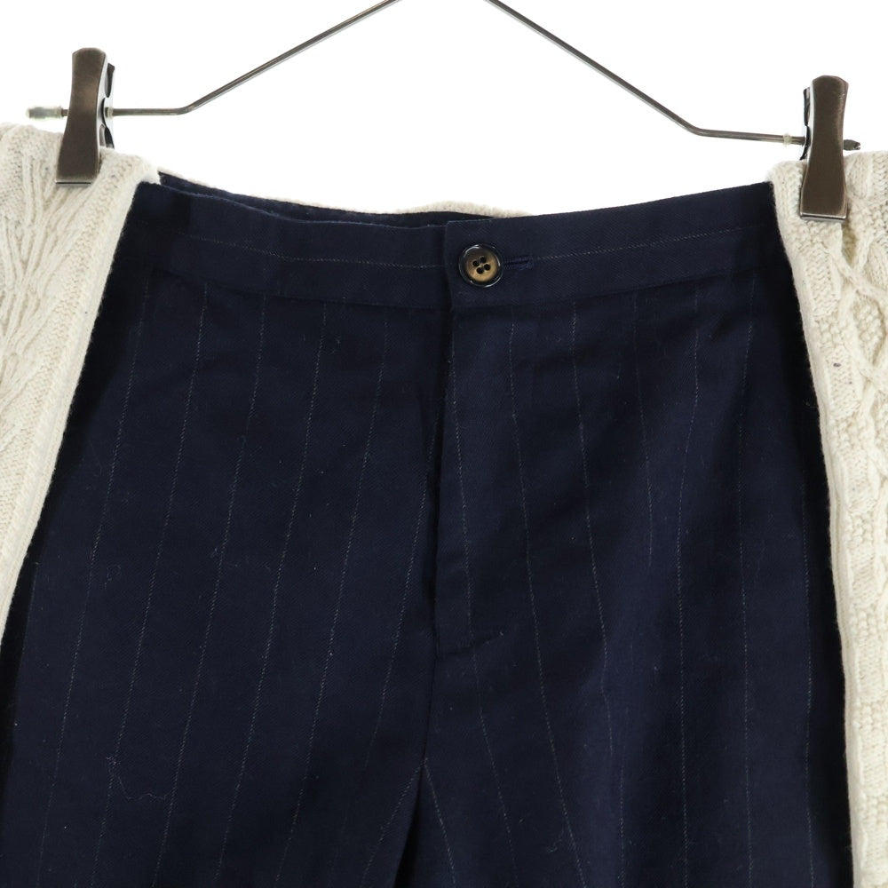 SueUNDERCOVER(スーアンダーカバー) ニット レイヤード ストライプショートパンツ ハーフパンツ レディース ネイビー/アイボリー SUN1501