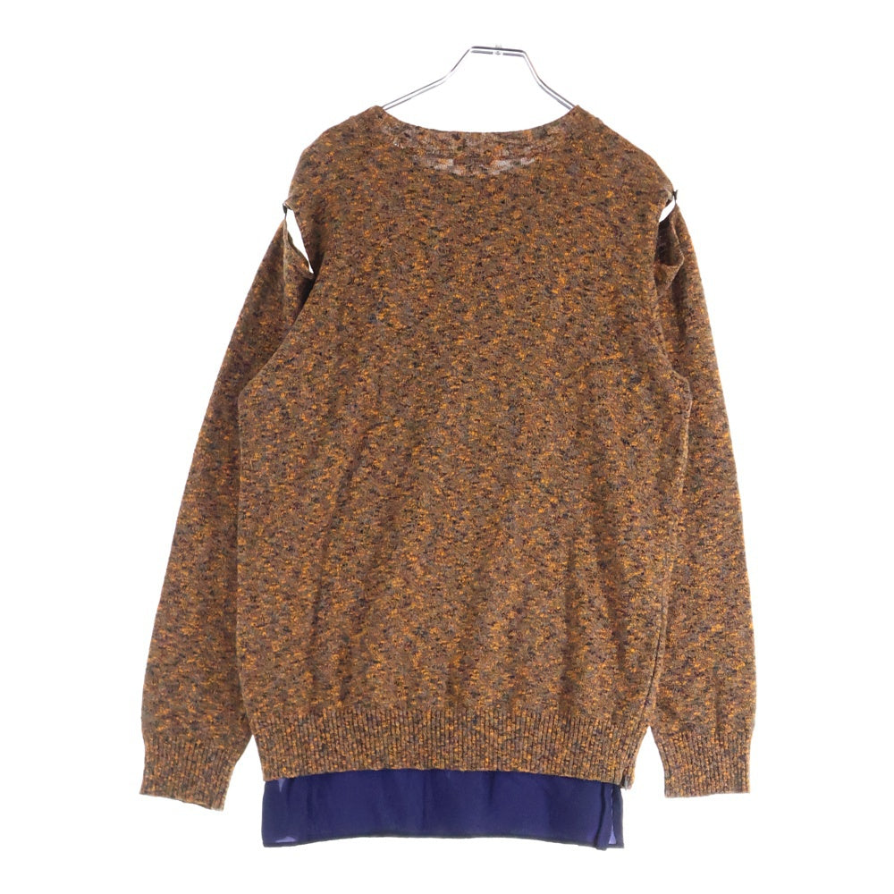 SueUNDERCOVER(スーアンダーカバー) 21SS カシミヤ混 オフショル長袖ニット セーター レディース オレンジ SU1A1902