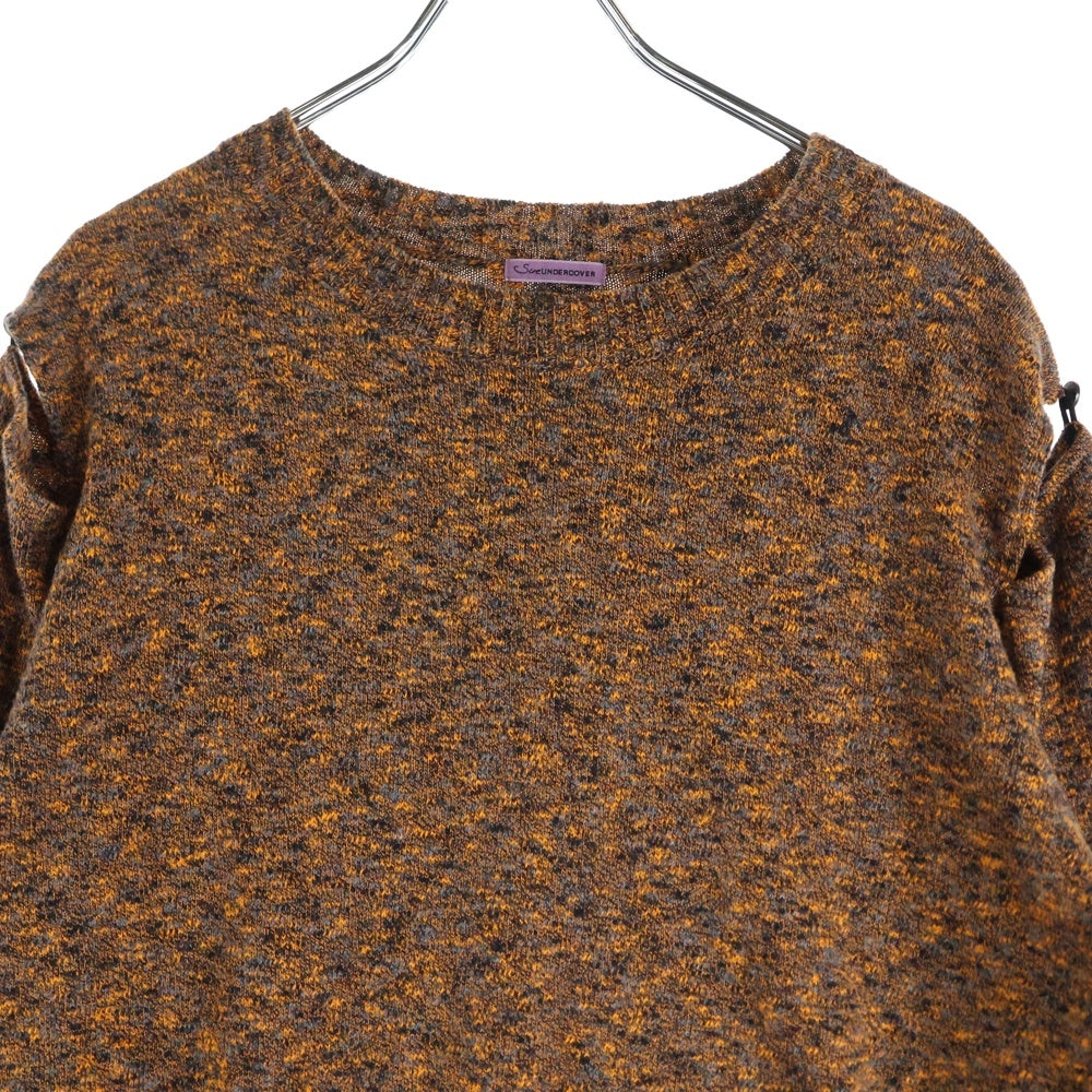 SueUNDERCOVER(スーアンダーカバー) 21SS カシミヤ混 オフショル長袖ニット セーター レディース オレンジ SU1A1902