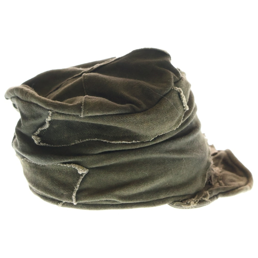 14th Addiction(フォーティースアディクション) ツギハギ コットン キャスケット 帽子 カーキ