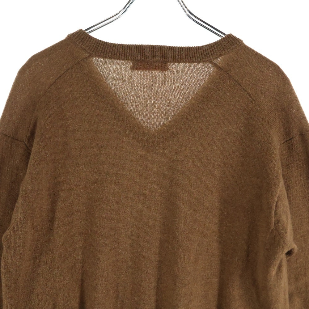 UNDERCOVER(アンダーカバー) ウール Vネック レースドッキング 長袖ニット セーター ブラウン UAP1903