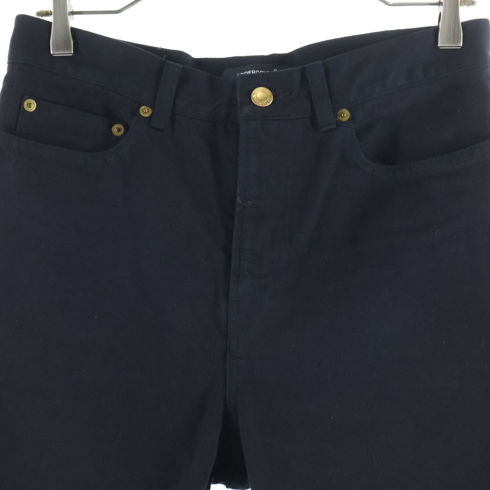 UNDERCOVER(アンダーカバー) サテンレース切替 ジップフライ デニムパンツ ブラック UCU1508-2