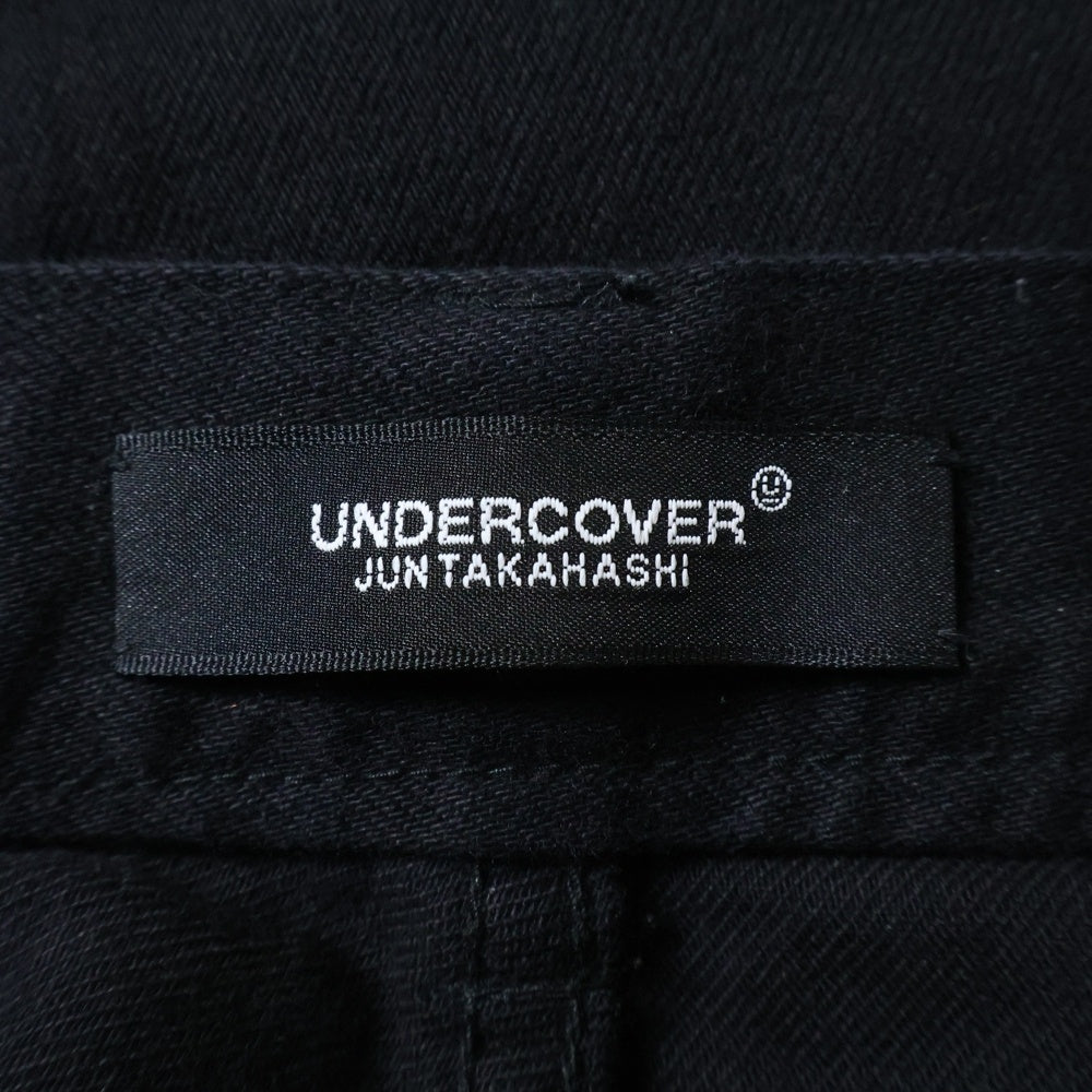 UNDERCOVER(アンダーカバー) サテンレース切替 ジップフライ デニムパンツ ブラック UCU1508-2