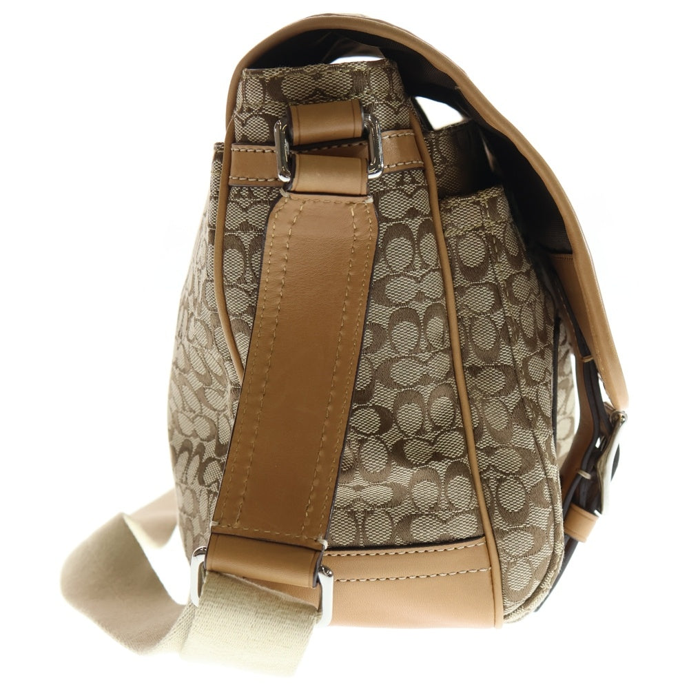 COACH(コーチ) ボヤージュ シグネチャー ショルダー メッセンジャーバッグ 総柄 ベージュ F70182 レディース