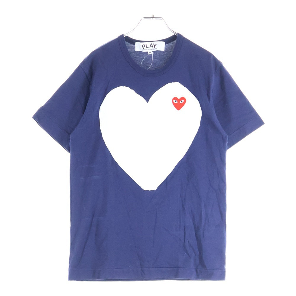 PLAY COMME des GARCONS(プレイコムデギャルソン) 18SS AD2017 フロントロゴデザイン クルーネック カットソー 半袖Tシャツ ネイビー AZ-T184