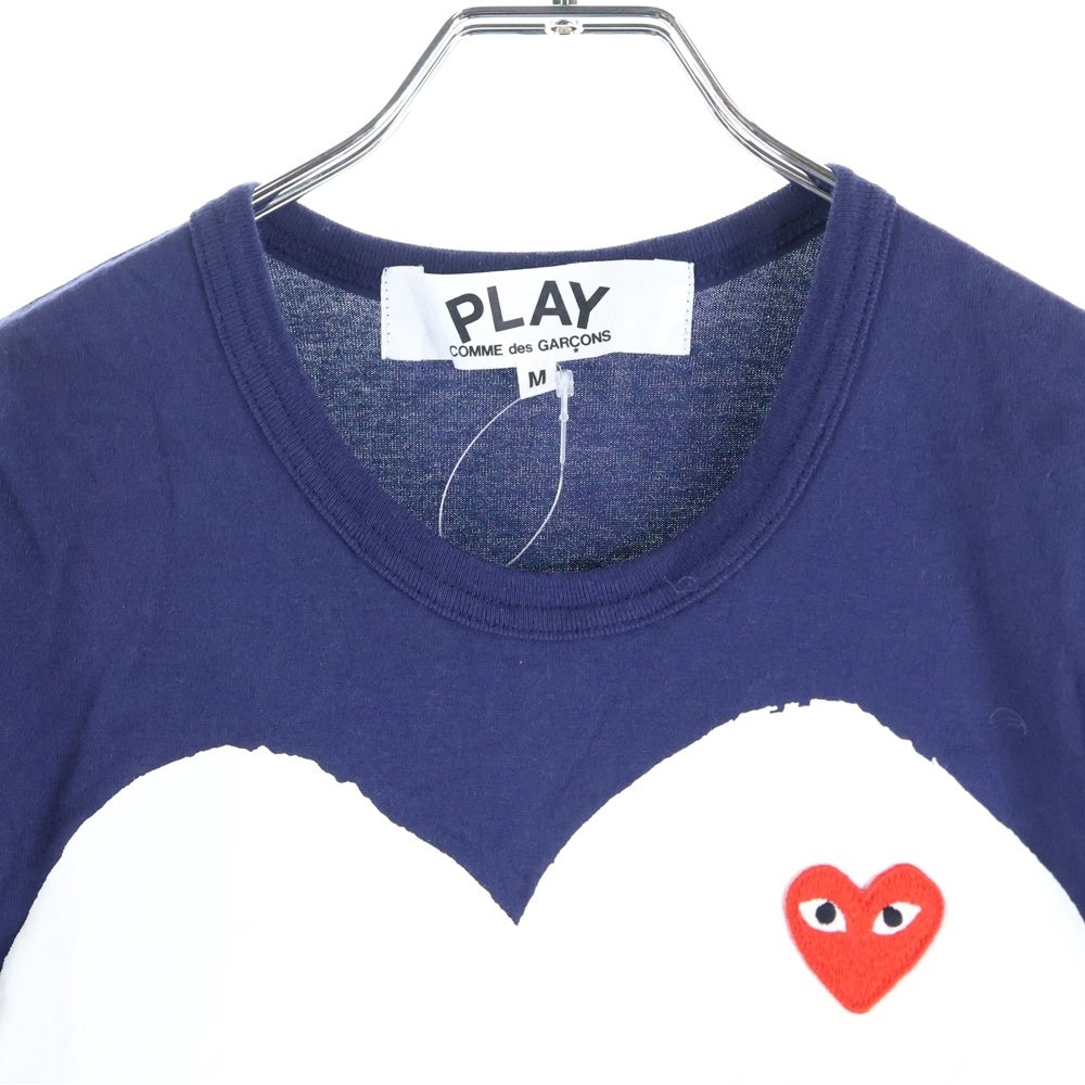 PLAY COMME des GARCONS(プレイコムデギャルソン) 18SS AD2017 フロントロゴデザイン クルーネック カットソー 半袖Tシャツ ネイビー AZ-T184