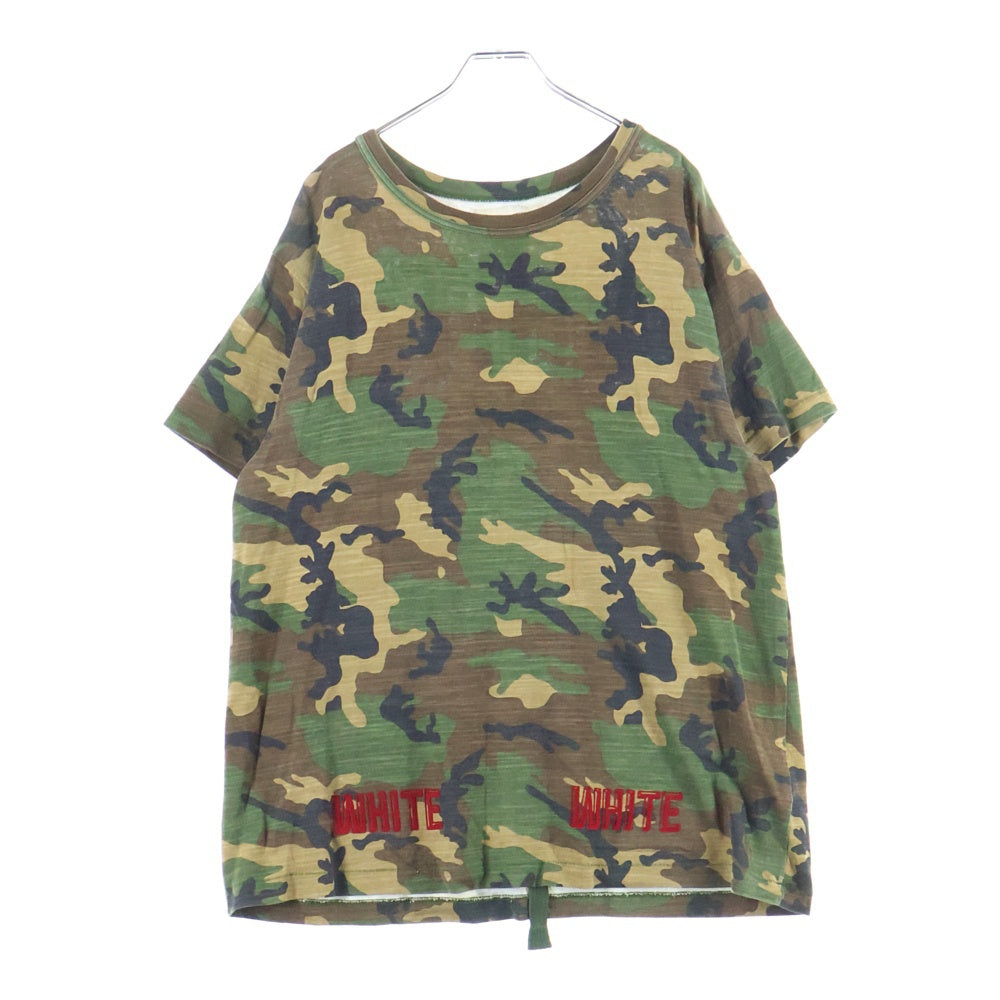 OFF-WHITE(オフホワイト) カモフラ ロゴワッペン クルーネック半袖Tシャツ カットソー カーキ