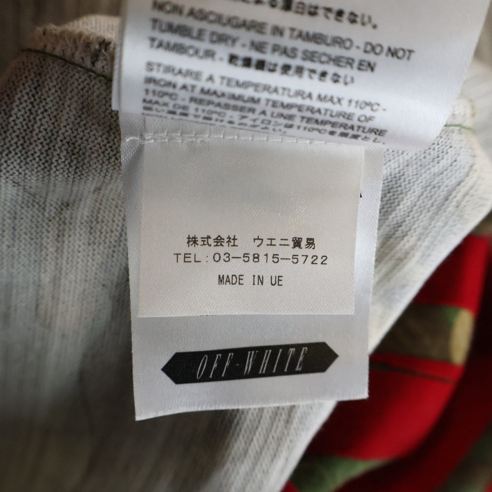 OFF-WHITE(オフホワイト) カモフラ ロゴワッペン クルーネック半袖Tシャツ カットソー カーキ