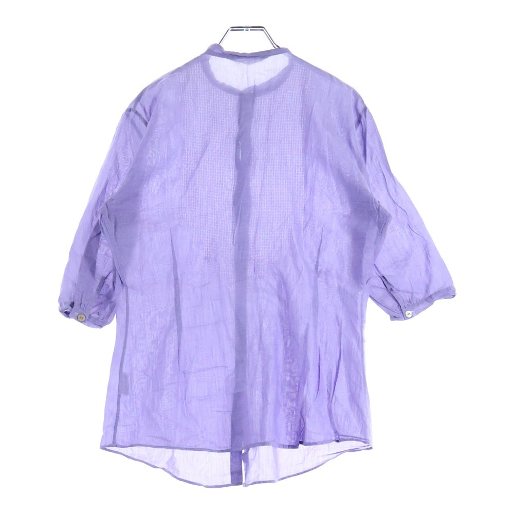 NO BRAND(ノーブランド) R by 45RPM (アールバイフォーティーアールピーエム) ショートスリーブ ノーカラーシャツ レディース パープル