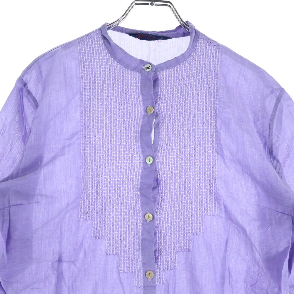 NO BRAND(ノーブランド) R by 45RPM (アールバイフォーティーアールピーエム) ショートスリーブ ノーカラーシャツ レディース パープル