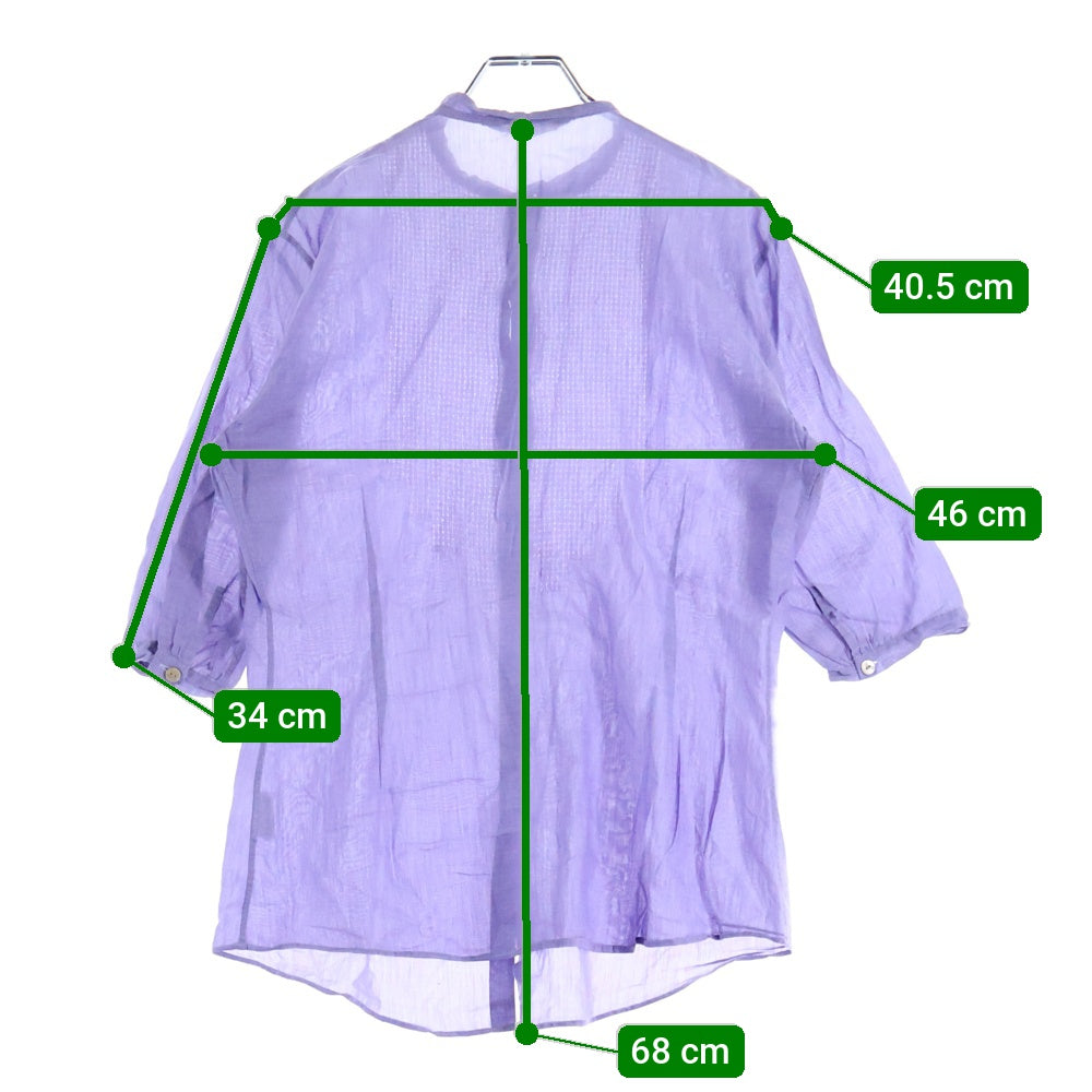 NO BRAND(ノーブランド) R by 45RPM (アールバイフォーティーアールピーエム) ショートスリーブ ノーカラーシャツ レディース パープル