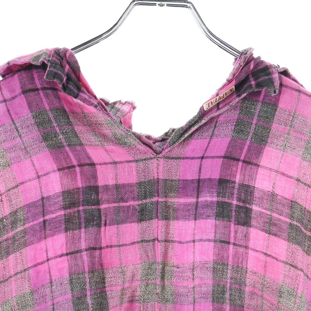 KAPITAL(キャピタル) チェック柄 ショートスリーブ ワンピース ドレス レディース ピンク/ブラック