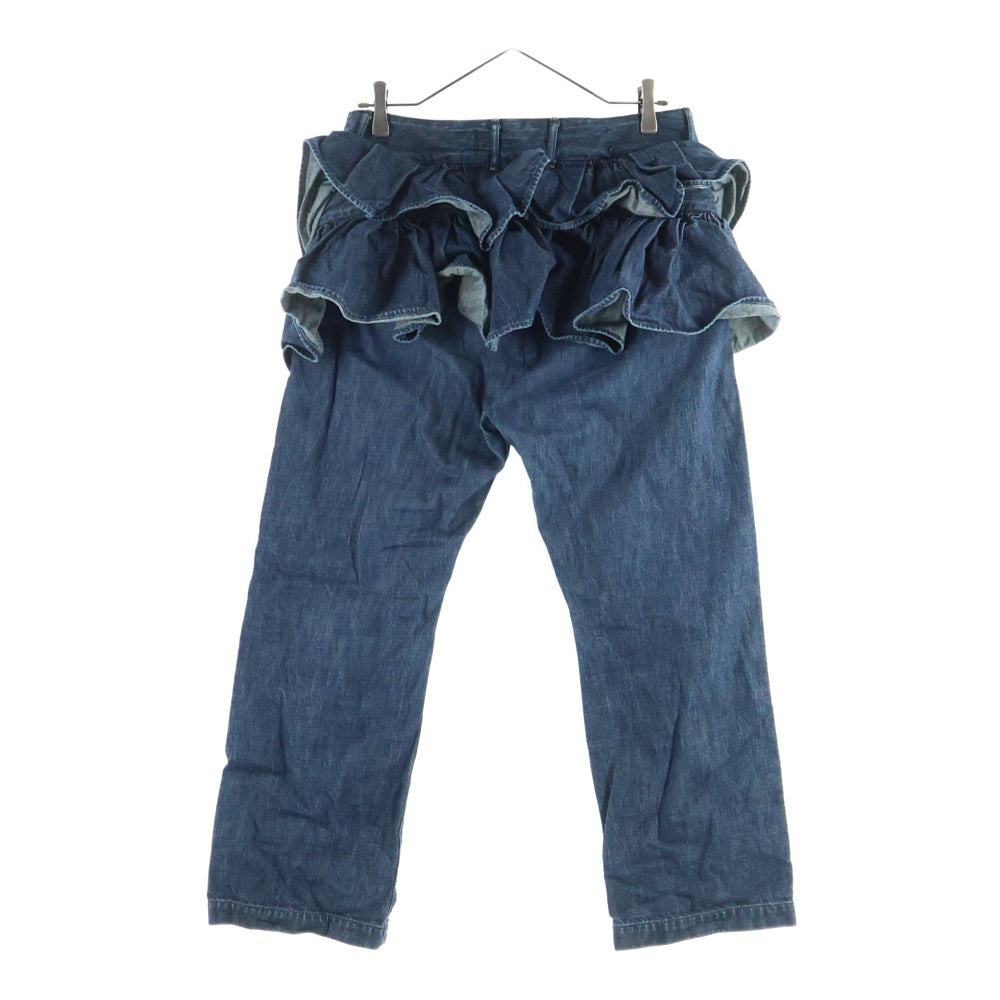 KAPITAL(キャピタル) フリル付き ストレートデニムパンツ ジーンズ レディース インディゴ
