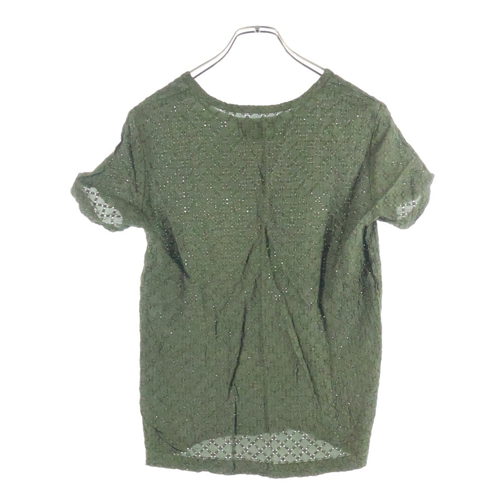 tricot COMME des GARCONS(トリコ コム デ ギャルソン) 90S AD1999 VINTAGE ヴィンテージ 総柄 クルーネック半袖Tシャツ カットソー レディース グリーン TB-01008M