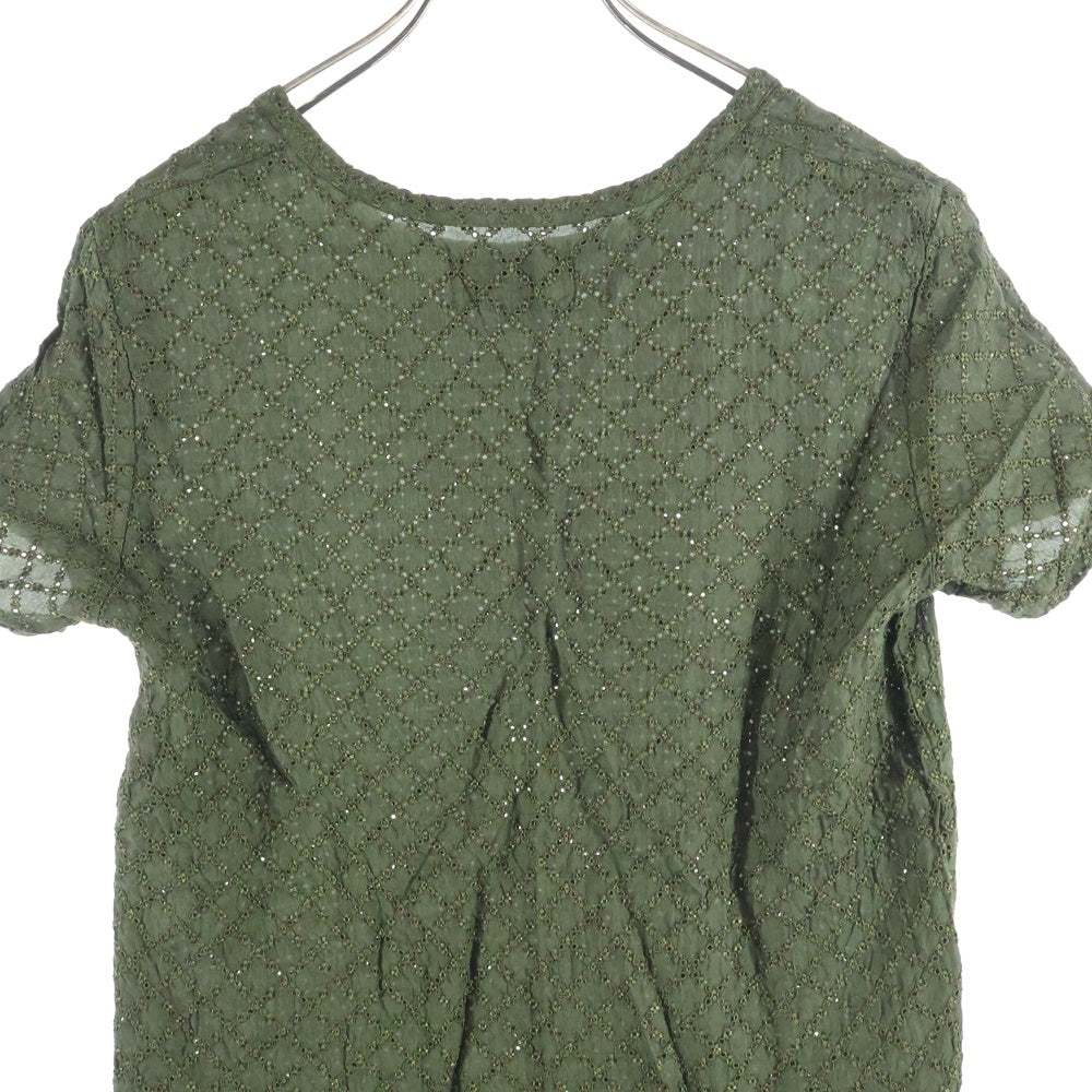 tricot COMME des GARCONS(トリコ コム デ ギャルソン) 90S AD1999 VINTAGE ヴィンテージ 総柄 クルーネック半袖Tシャツ カットソー レディース グリーン TB-01008M