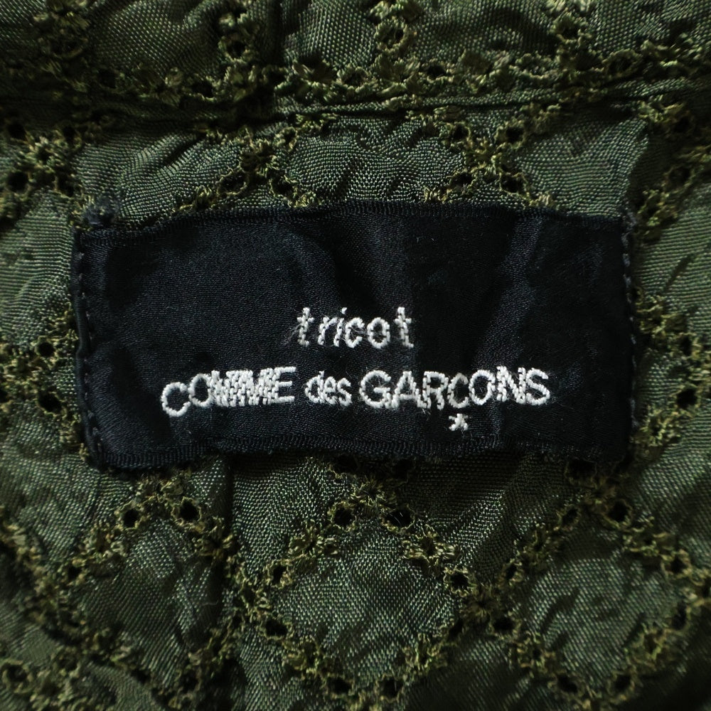 tricot COMME des GARCONS(トリコ コム デ ギャルソン) 90S AD1999 VINTAGE ヴィンテージ 総柄 クルーネック半袖Tシャツ カットソー レディース グリーン TB-01008M
