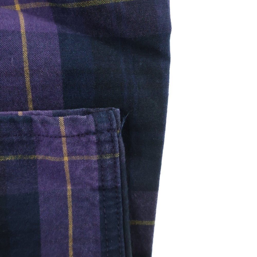 KAPITAL(キャピタル) チェック柄 コットンテーパードパンツ ブラック/パープル