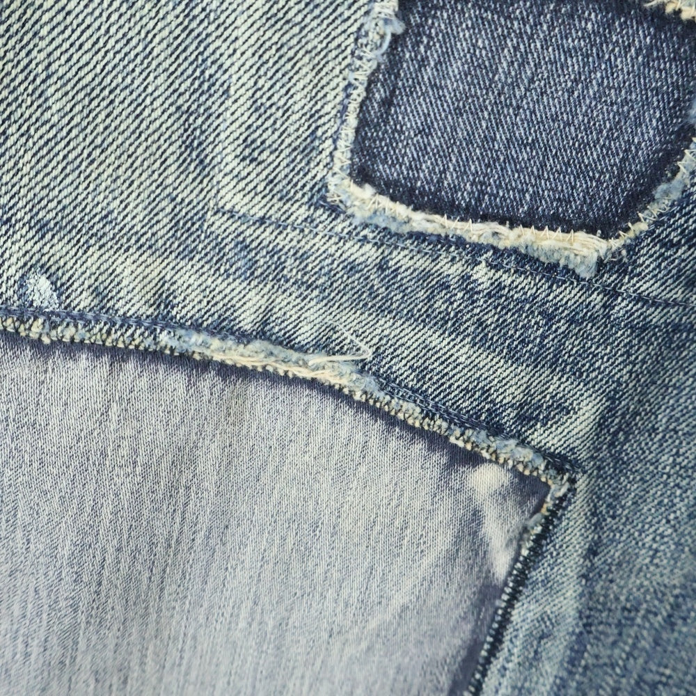 KAPITAL(キャピタル) ダメージ加工 ボタンフライ ストレートデニムパンツ ジーンズ レディース インディゴ