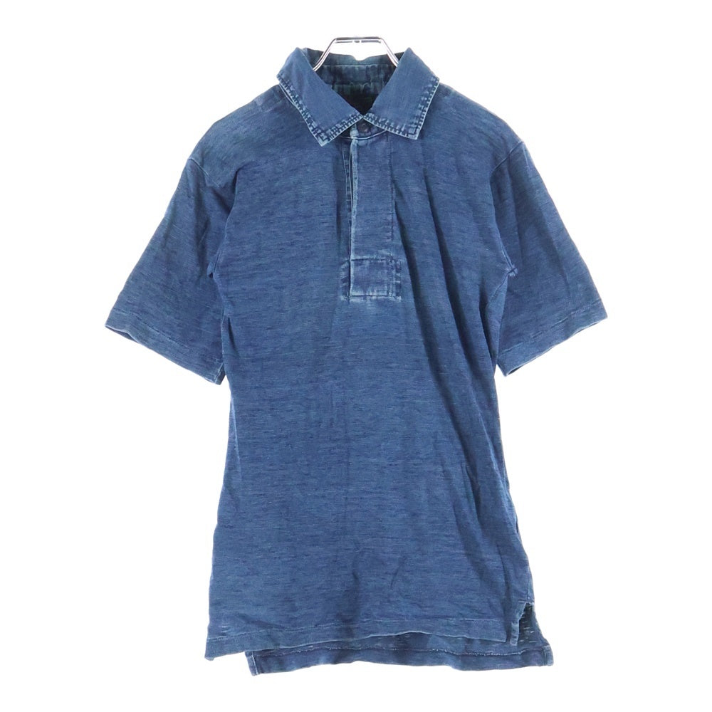 NO BRAND(ノーブランド) R by 45RPM (アールバイフォーティーアールピーエム) ショートスリーブ デニムポロシャツ レディース インディゴ