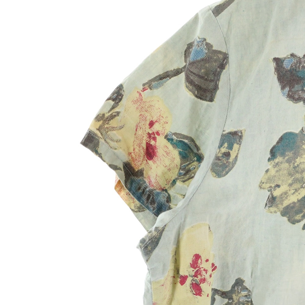 NO BRAND(ノーブランド) R by 45RPM (アールバイフォーティーアールピーエム) 花柄 オープンカラーシャツ レディース グレー