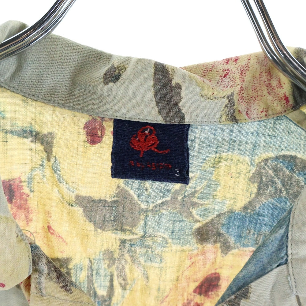 NO BRAND(ノーブランド) R by 45RPM (アールバイフォーティーアールピーエム) 花柄 オープンカラーシャツ レディース グレー