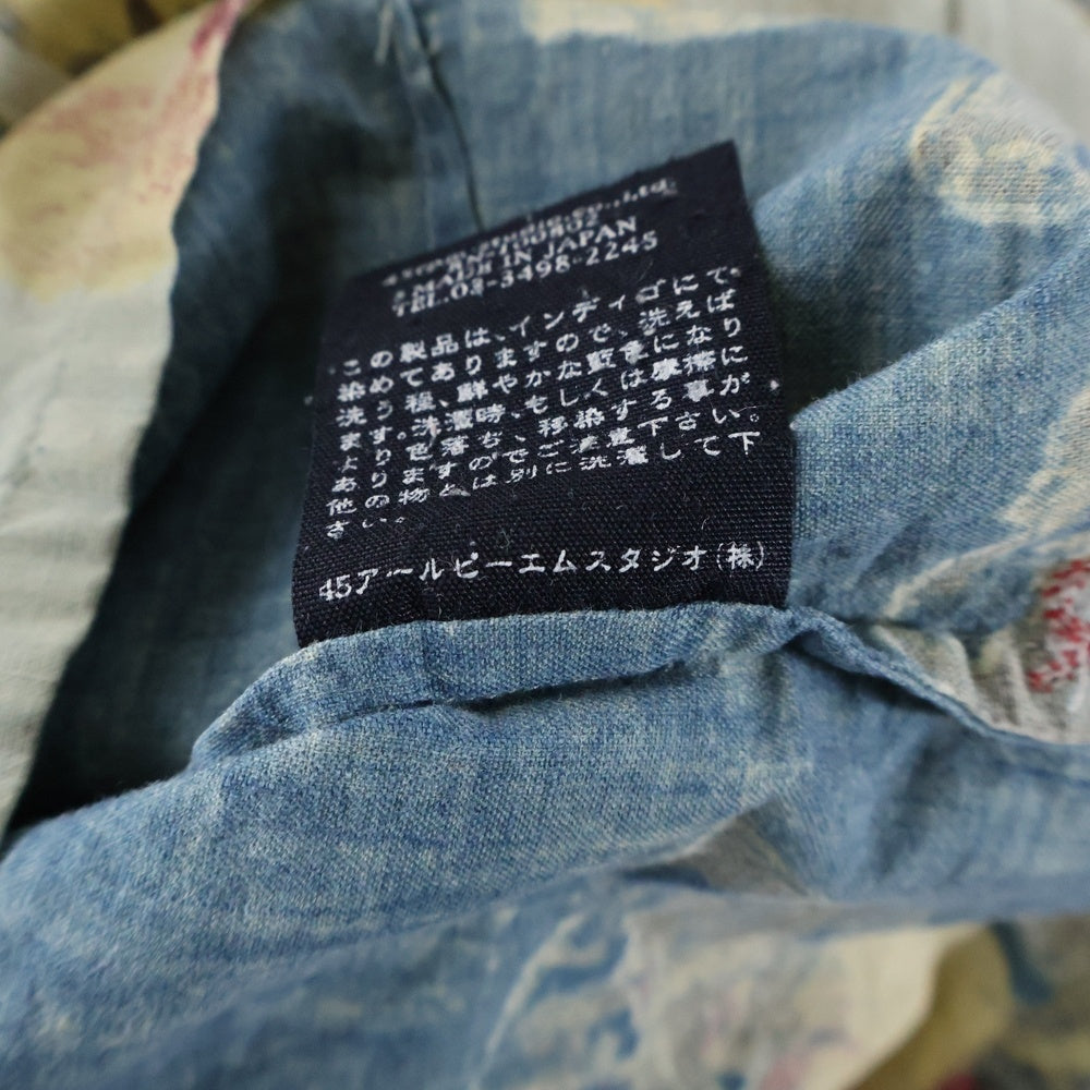 NO BRAND(ノーブランド) R by 45RPM (アールバイフォーティーアールピーエム) 花柄 オープンカラーシャツ レディース グレー