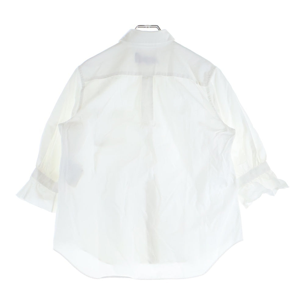 tricot COMME des GARCONS(トリコ コム デ ギャルソン) 07AW AD2007 フリル袖 ハーフスリーブ コットンシャツ レディース ホワイト TT-B007