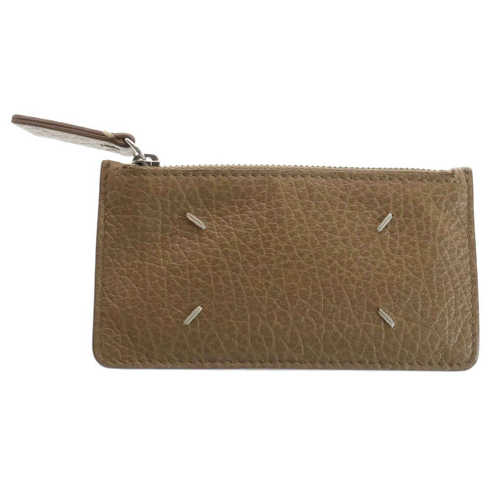 Maison Margiela 11(メゾンマルジェラ11) フラグメントケース 4ステッチ レザー コイン&カードケース 財布 ミニウォレット ベージュ S56UI0143