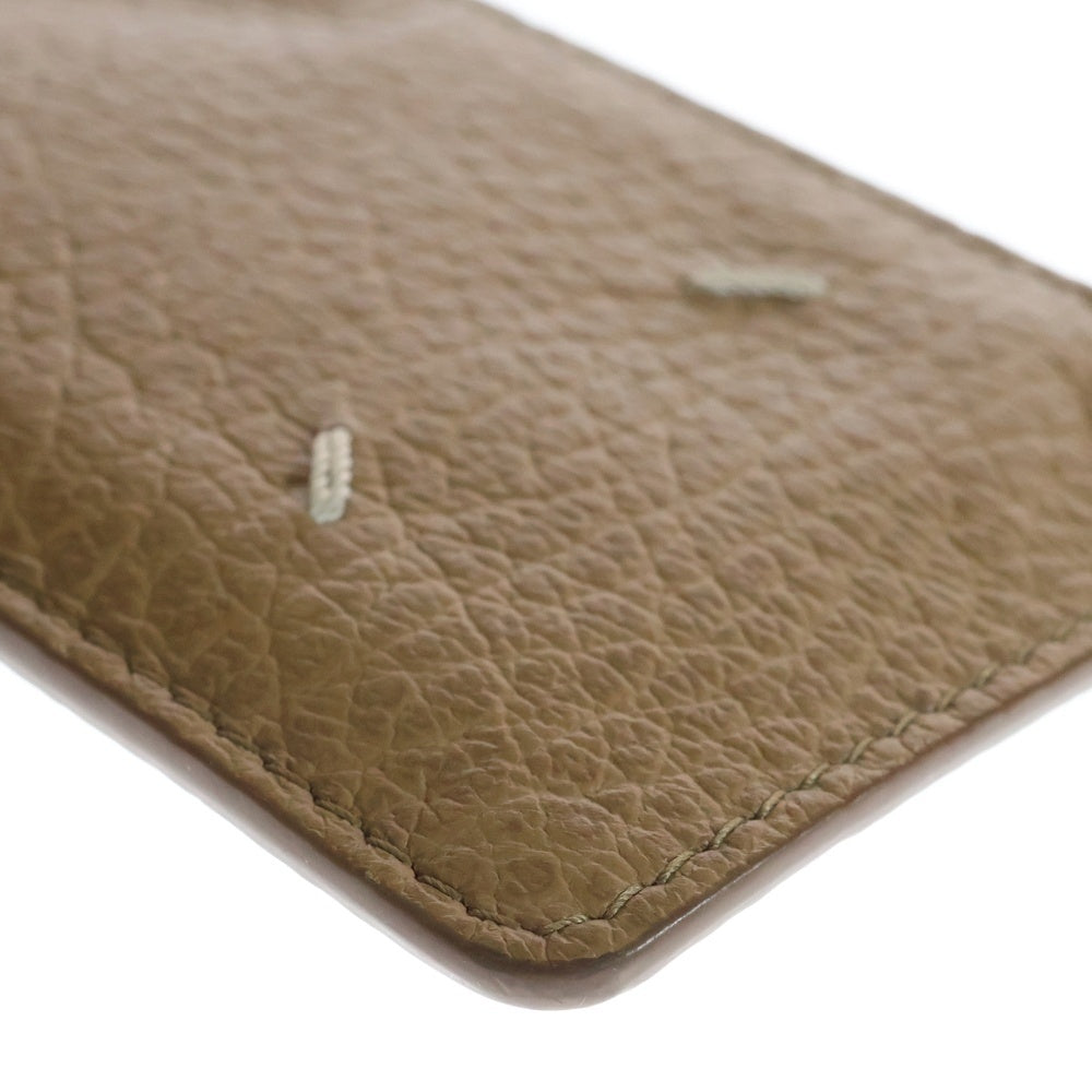 Maison Margiela 11(メゾンマルジェラ11) フラグメントケース 4ステッチ レザー コイン&カードケース 財布 ミニウォレット ベージュ S56UI0143