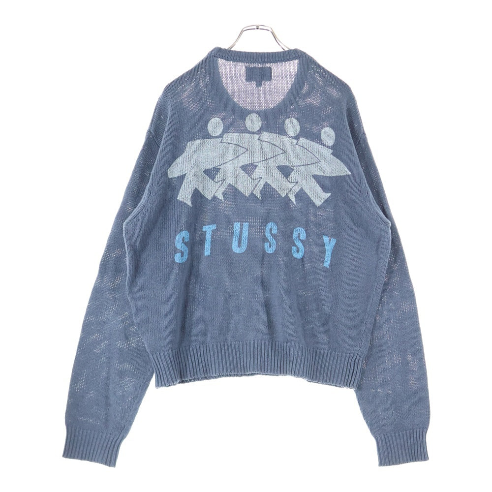 STUSSY(ステューシー) SURFMAN ICON COTTON LINEN CREW サーフマンロゴ 